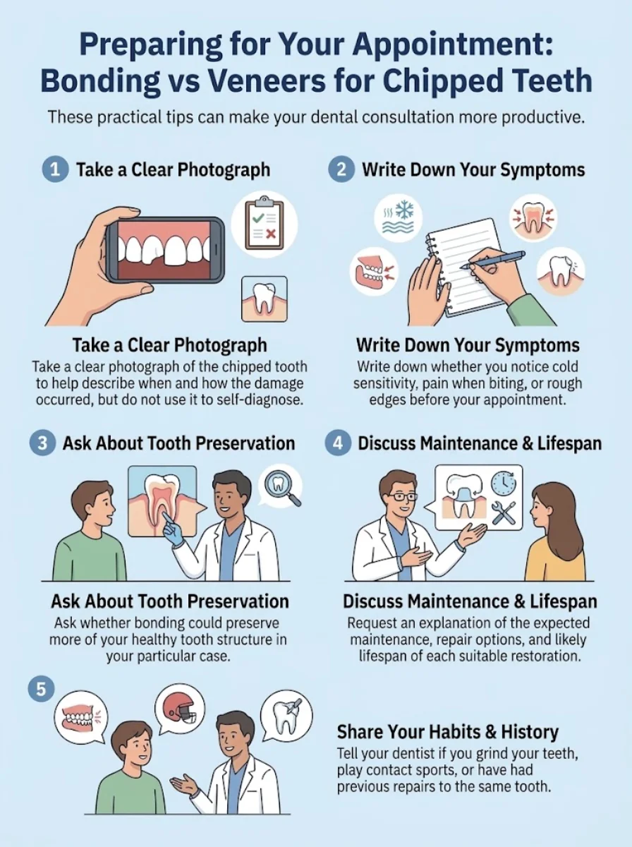 Bonding vs Veneers for Chipped Teeth infographic
